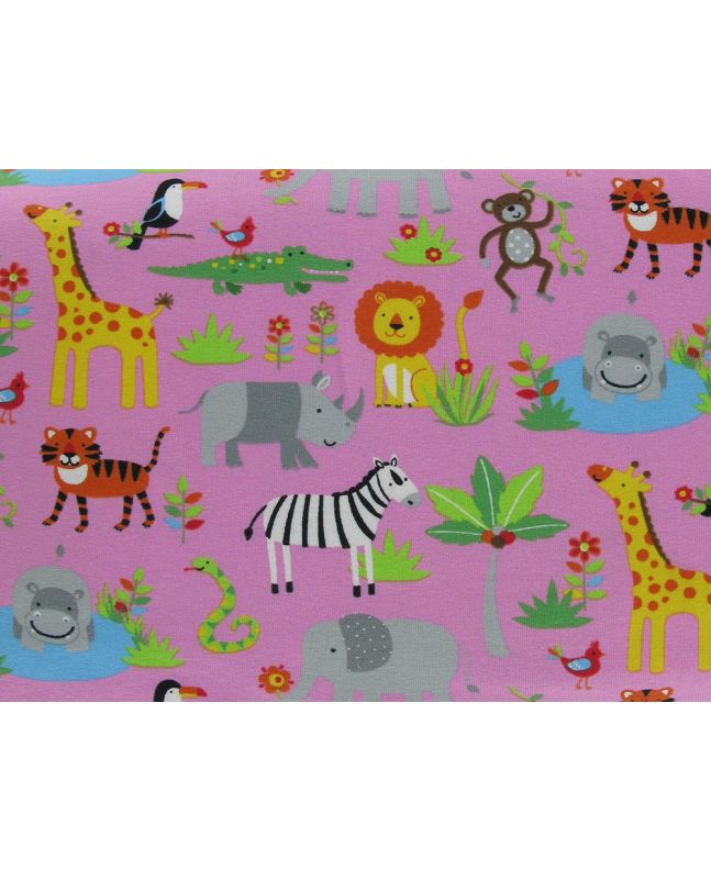 Safari Fun Cotton Jersey, Pink