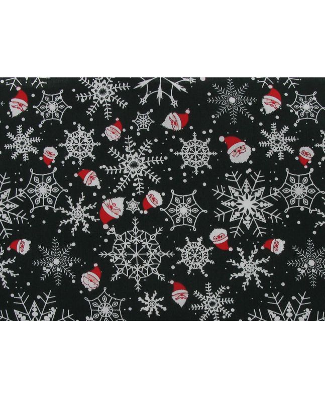 Santa Snowflake Polycotton Print, Bottle