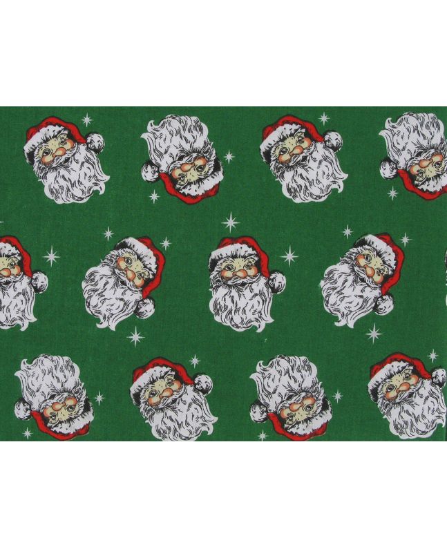 Santa Twinkle Polycotton, Green