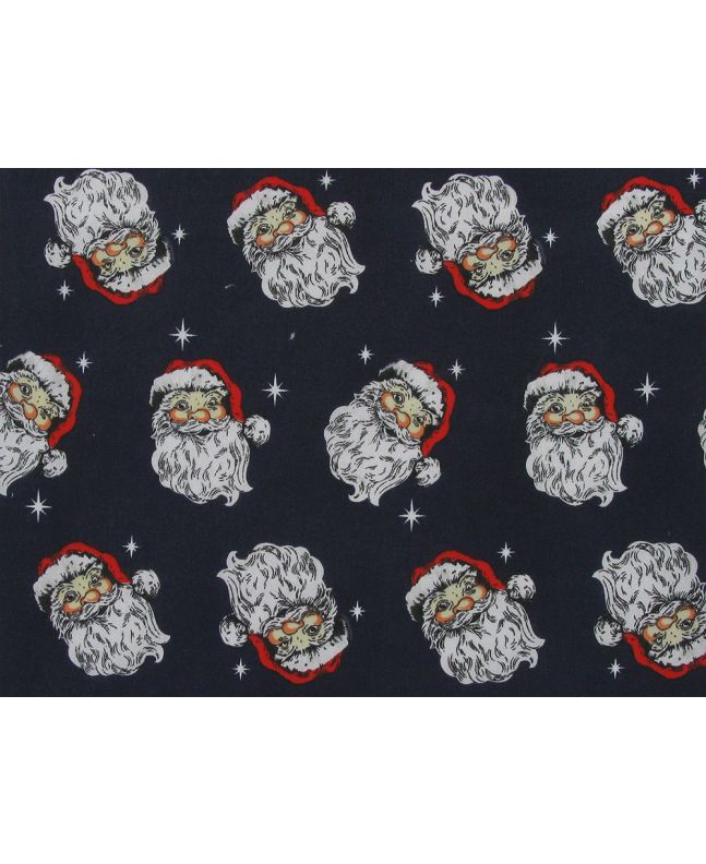 Santa Twinkle Polycotton, Navy