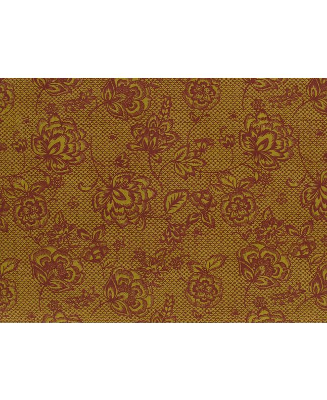 Scales Rose Cotton Print, Ochre