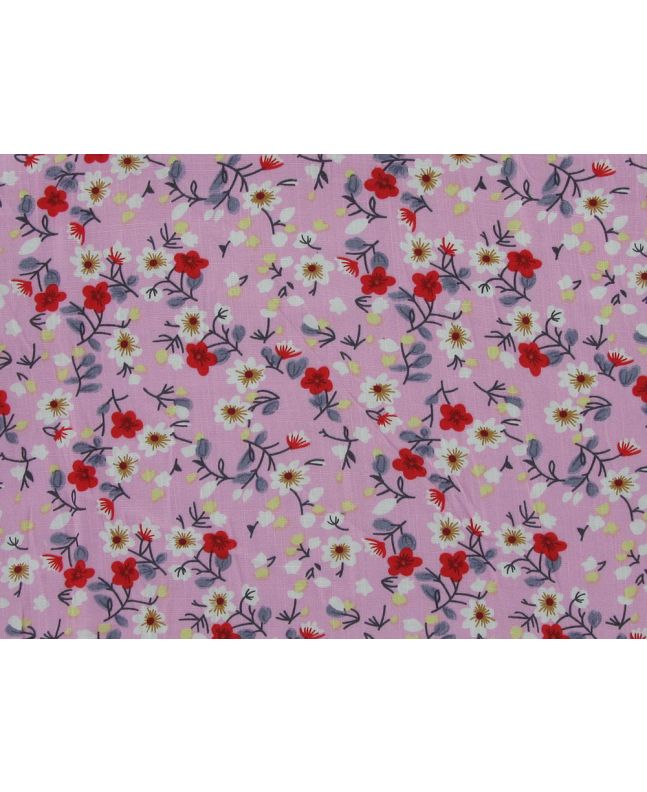 Scatter Floral Blossom Viscose Print, Pink