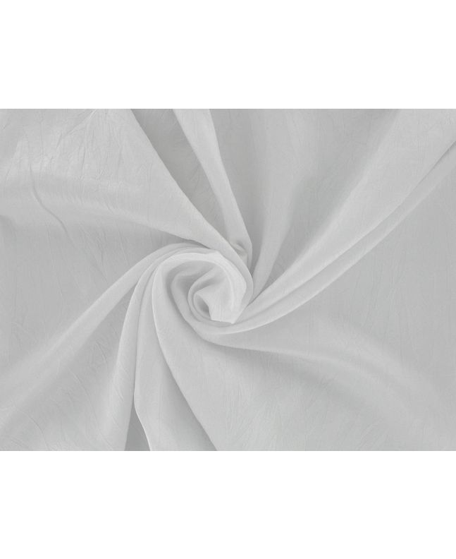 Scrunched Polyester Satin, White