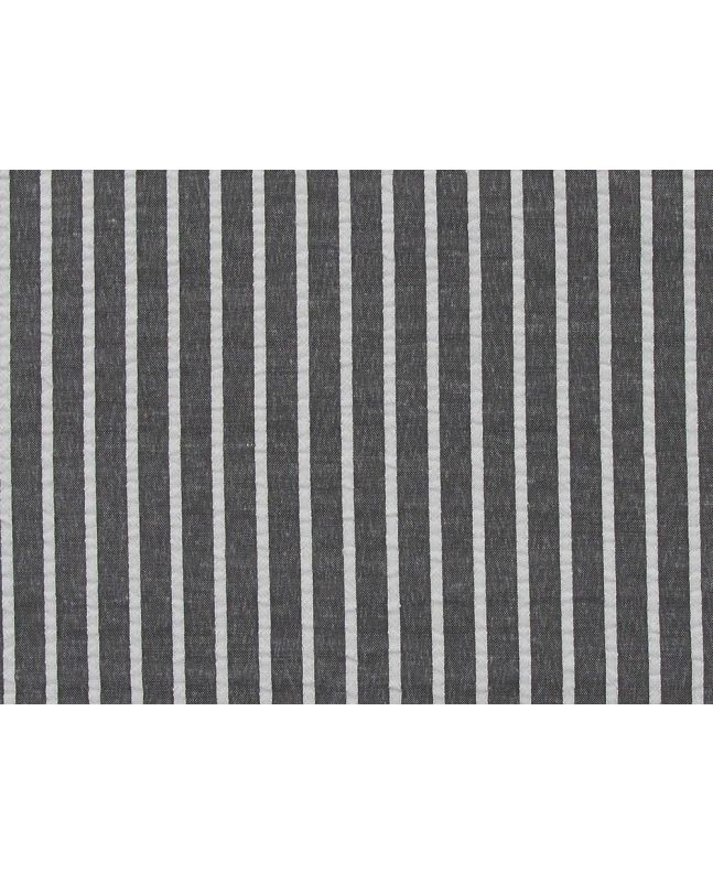 Seersucker 1cm Stripe, Charcoal