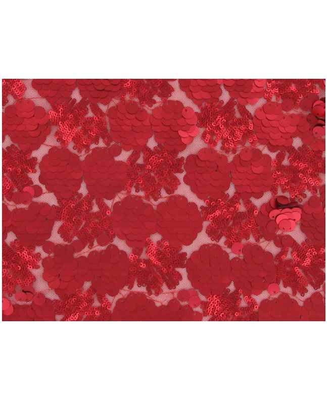 Sequin Tulle Spangle  - Red