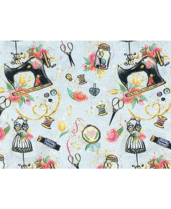 Sew Time Cotton Print, Tools of the Trade