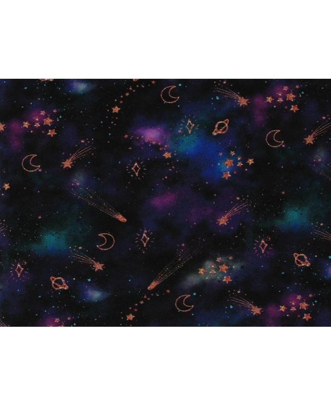 Shooting Glitter Star Galaxy Cotton Jersey Print