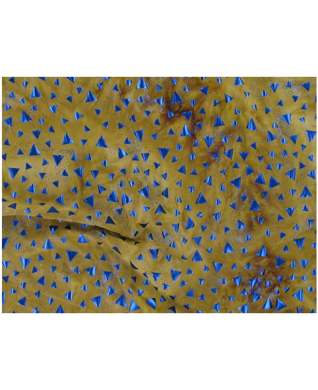 Single Span Water Print with Foil - Blue and Gold
