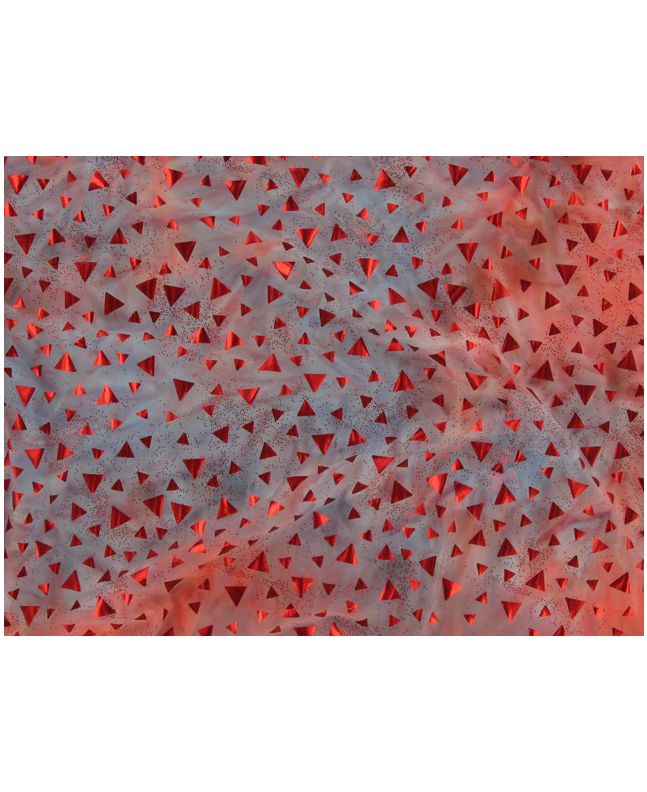 Single Span Water Print with Foil - Red