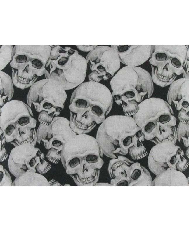 Skull Collage Cotton Poplin Print