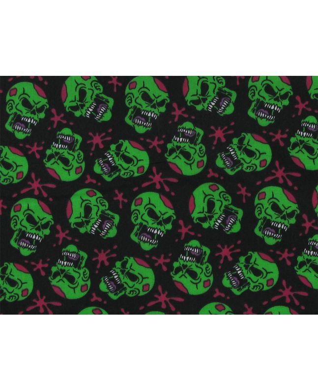 Skull Splat Polycotton Print, Green