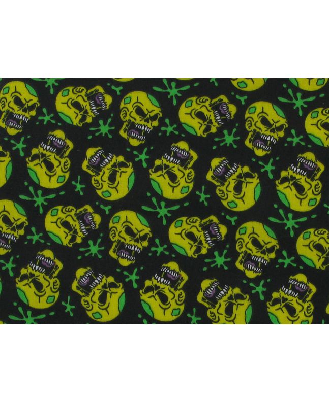Skull Splat Polycotton Print, Yellow