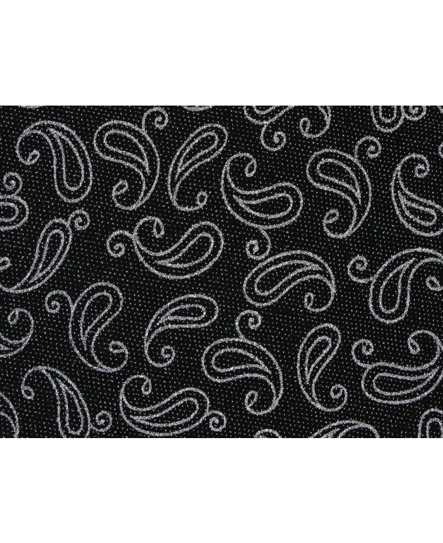Slinky Stretch Dobby Paisley, Silver