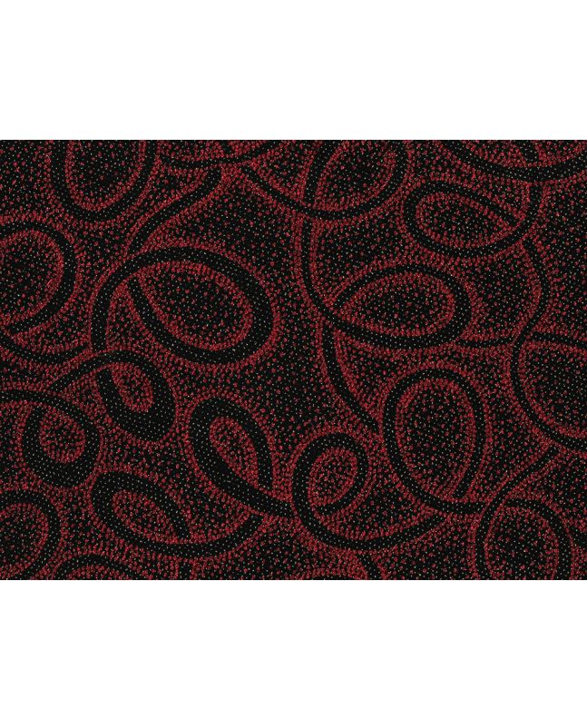 Slinky Stretch Dobby Swirl, Red and Gold