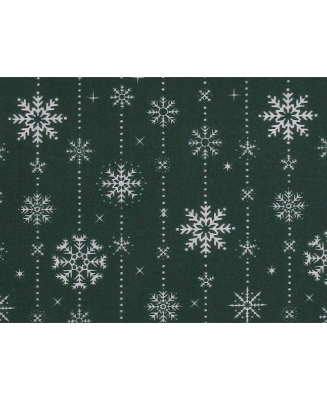 Snowflake Stripe Polycotton Print, Green