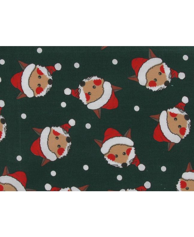 Snowy Fox Hats Polycotton Print, Green