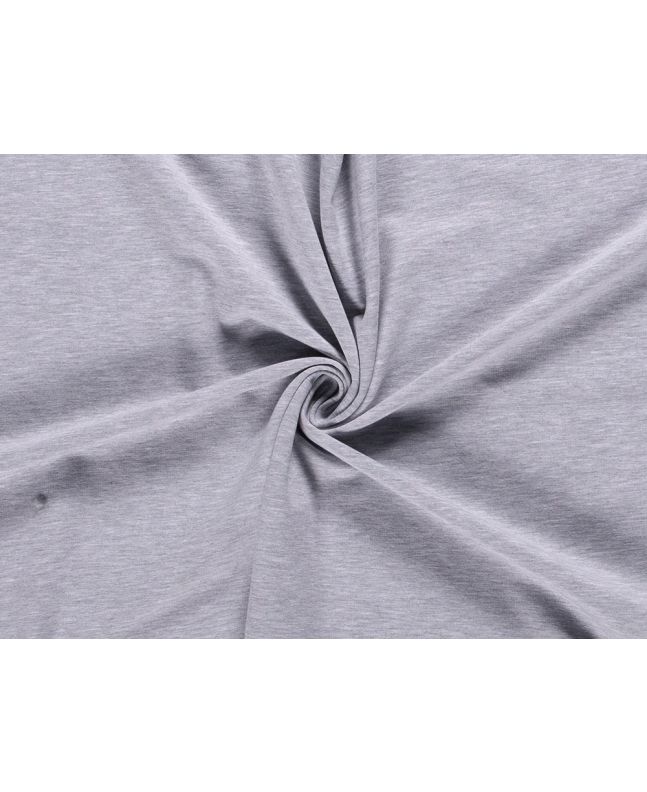 Soft Brushed Cotton French Terry, Light Grey Melange