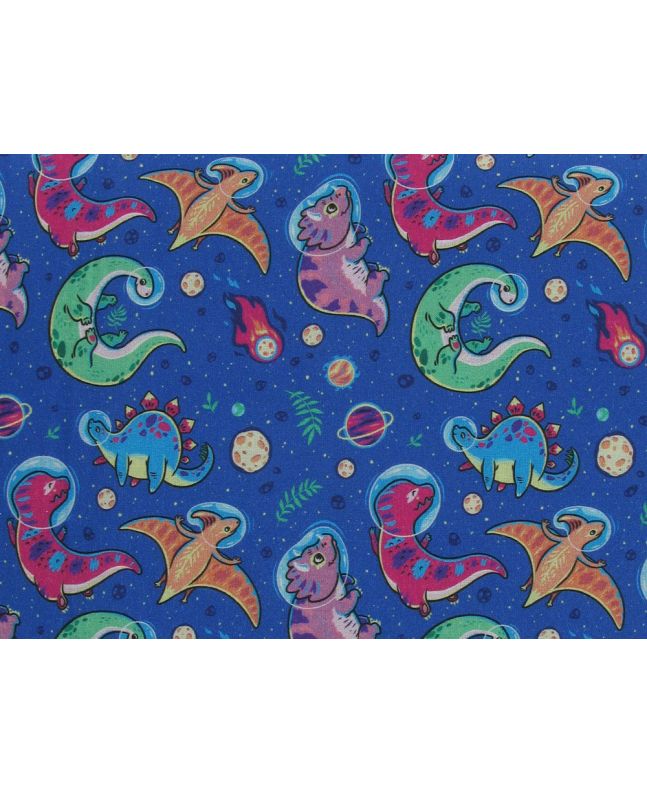 Space Dino Cotton Print