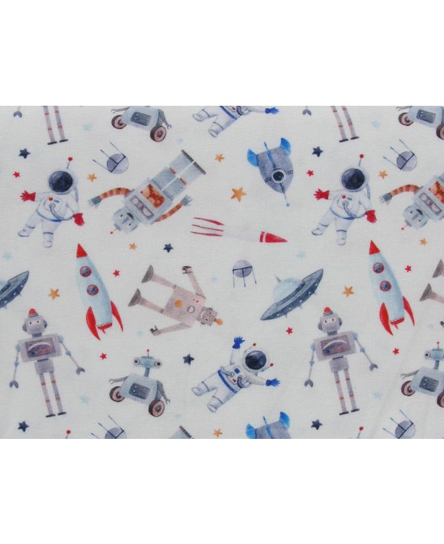 Space Robots Cotton Jersey