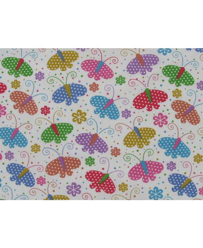 Spotty Butterfly Garden Polycotton Print