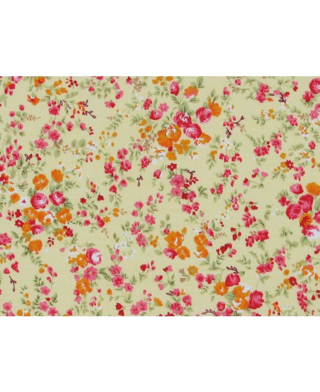 Spring Meadow Cotton Poplin Print, Yellow