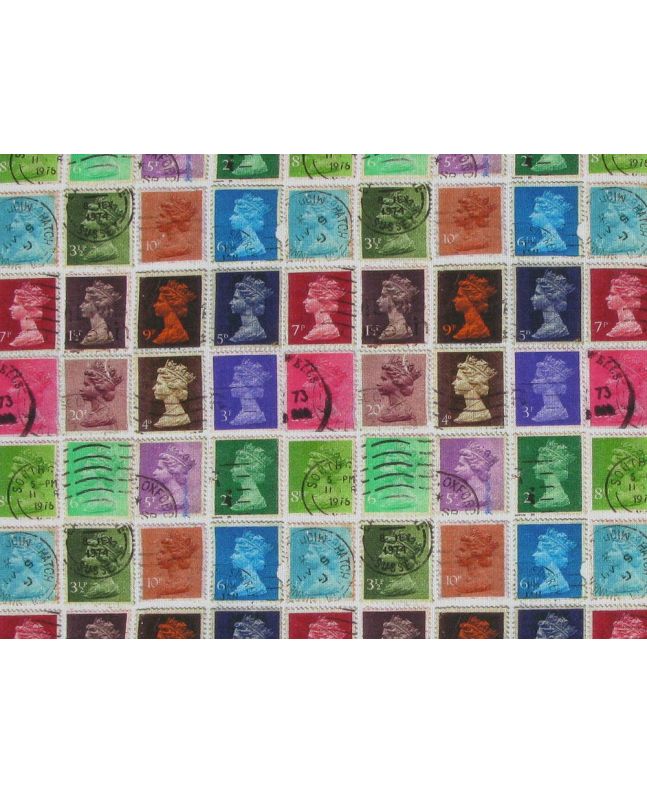 Stamp Collection Cotton Print