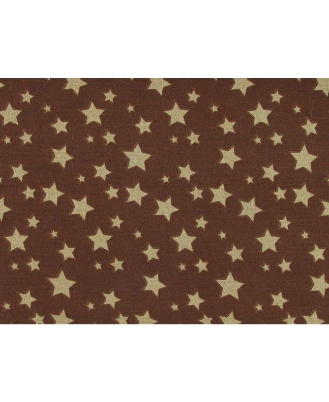 Stars Cotton Print, Brown