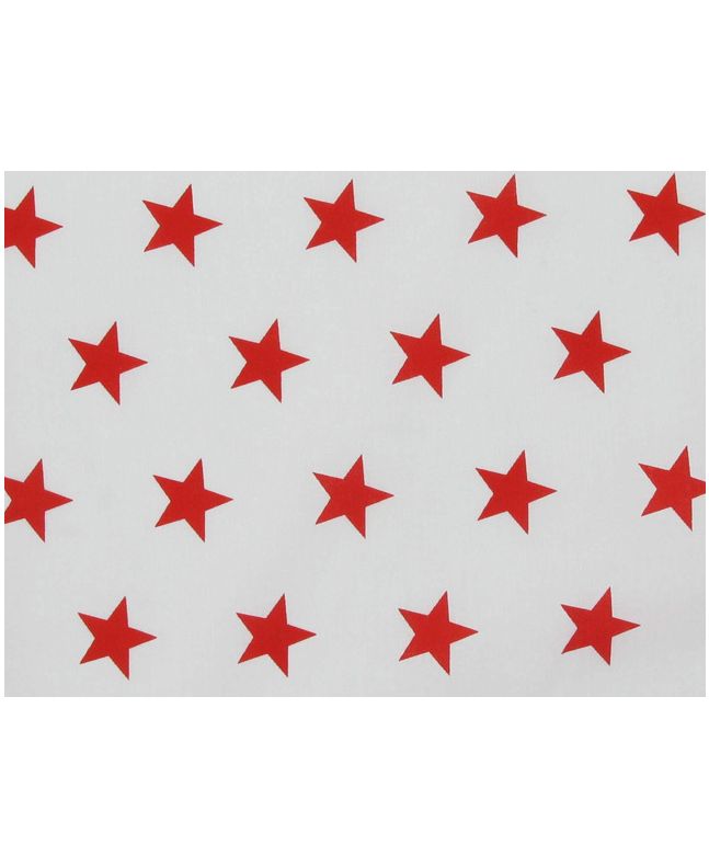Stars Polycotton Print - Red