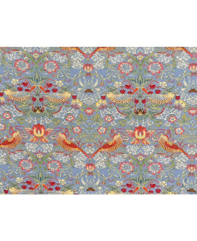Strawberry Thief Cotton Print, Azure