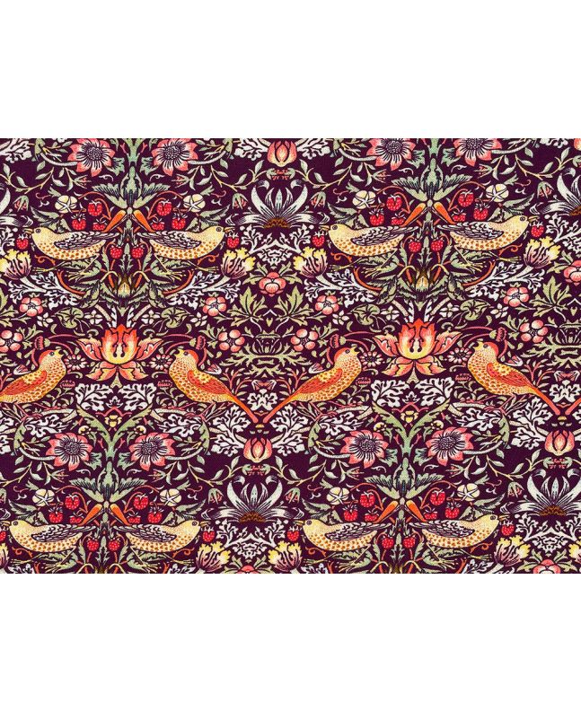 Strawberry Thief Cotton Print, Damson