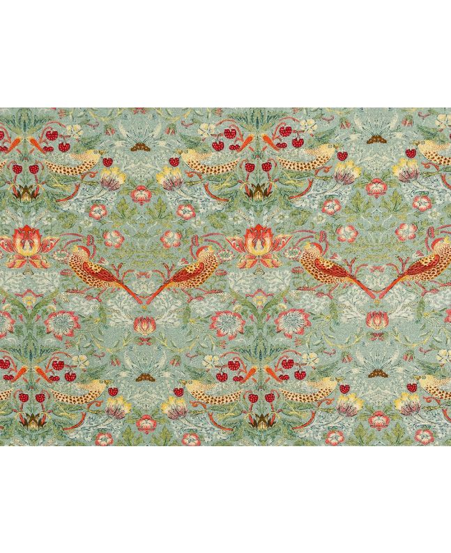Strawberry Thief Cotton Print, Duck Egg