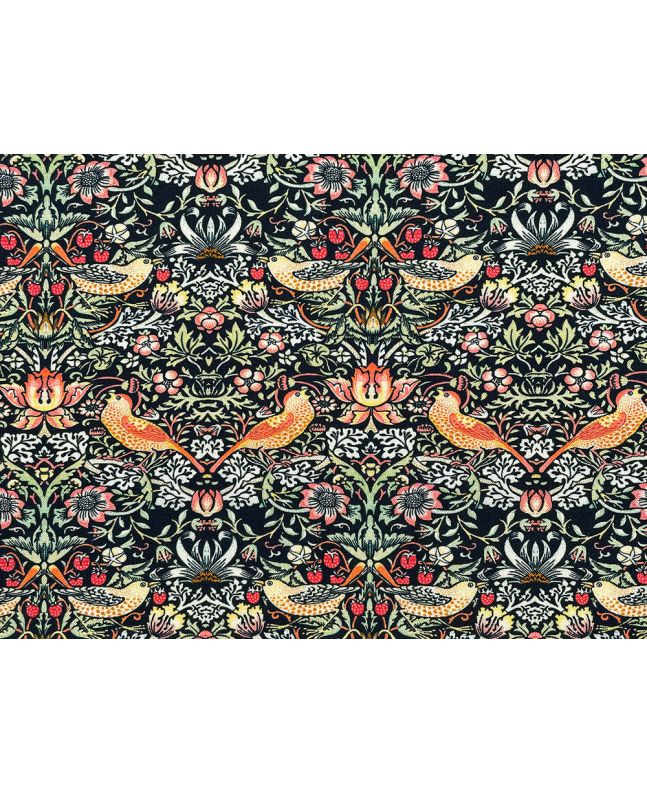 Strawberry Thief Cotton Print, Ebony