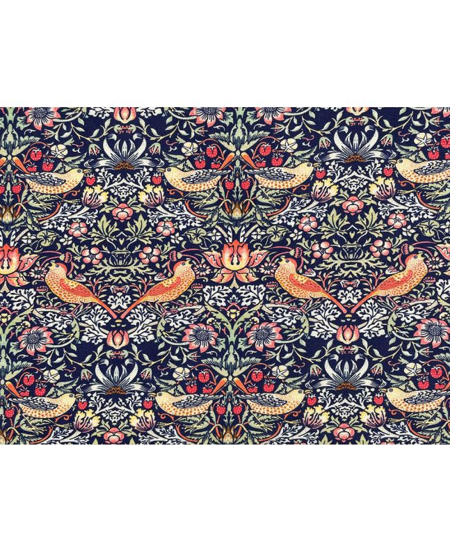 Strawberry Thief Cotton Print, Navy