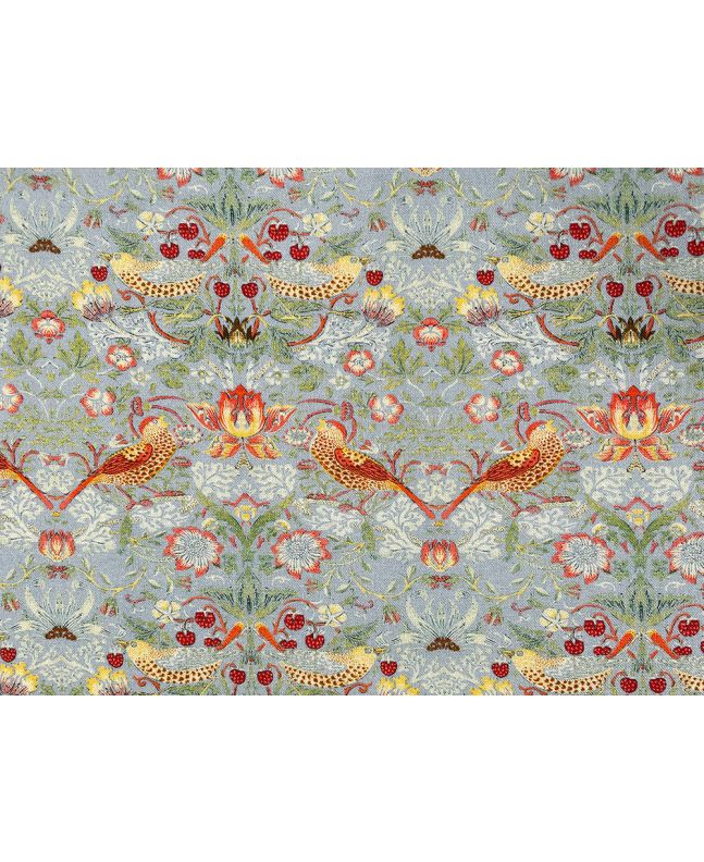 Strawberry Thief Cotton Print, Silver