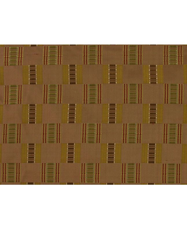 Stripe Check Silk Taffeta Satin Jacquard, Walnut