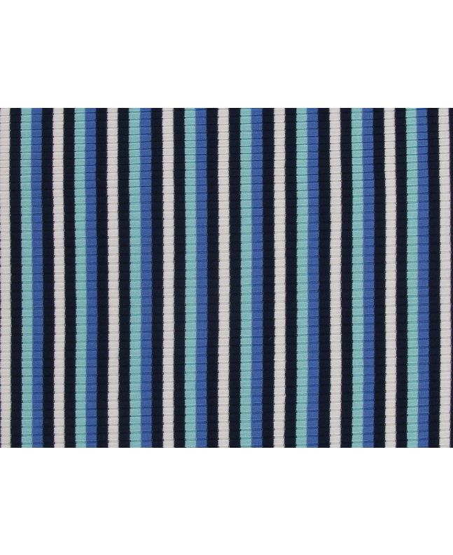 Stripe Viscose Ribbed Jersey Contrast, Blue