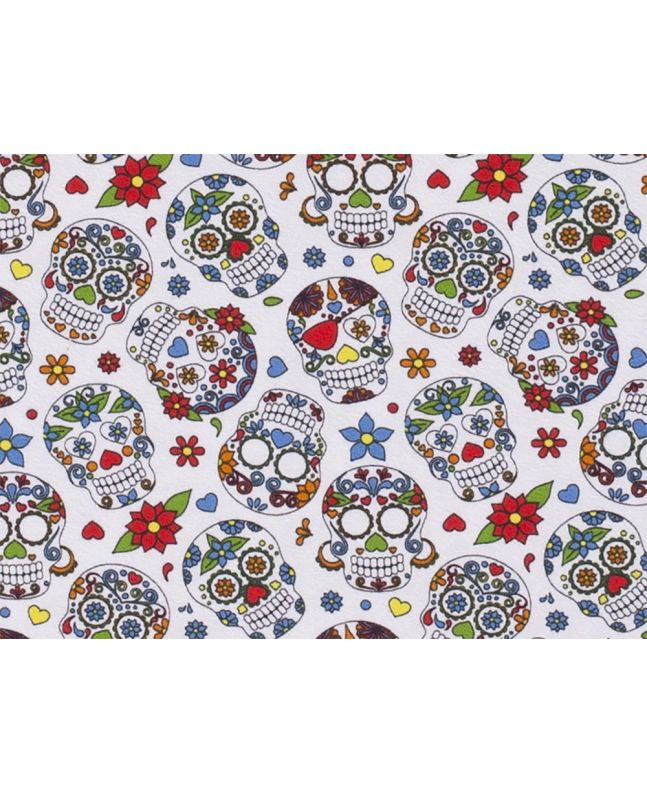  Sugar Skull Cotton Jersey, White