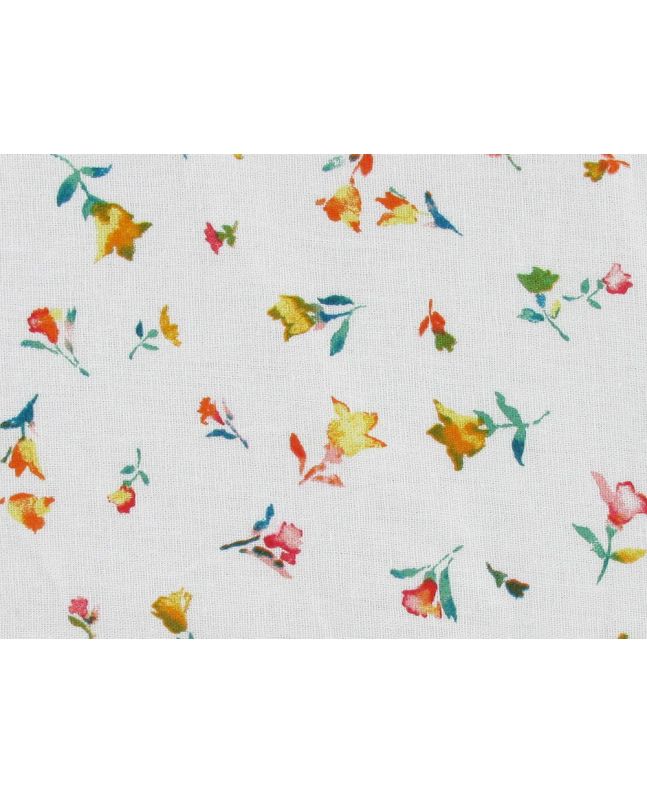 Summer Floral Linen Mix, Red