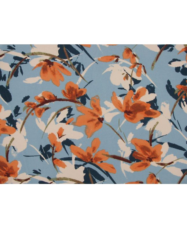 Summer Petal Polyester Jersey, Sky