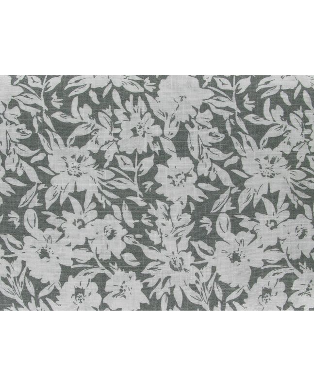 Sunflower Garden Printed Rayon Linen Print, Grey