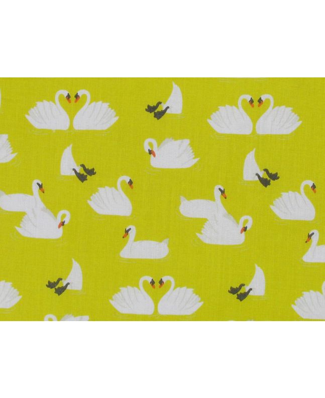 Swan Dive Polycotton Print, Yellow