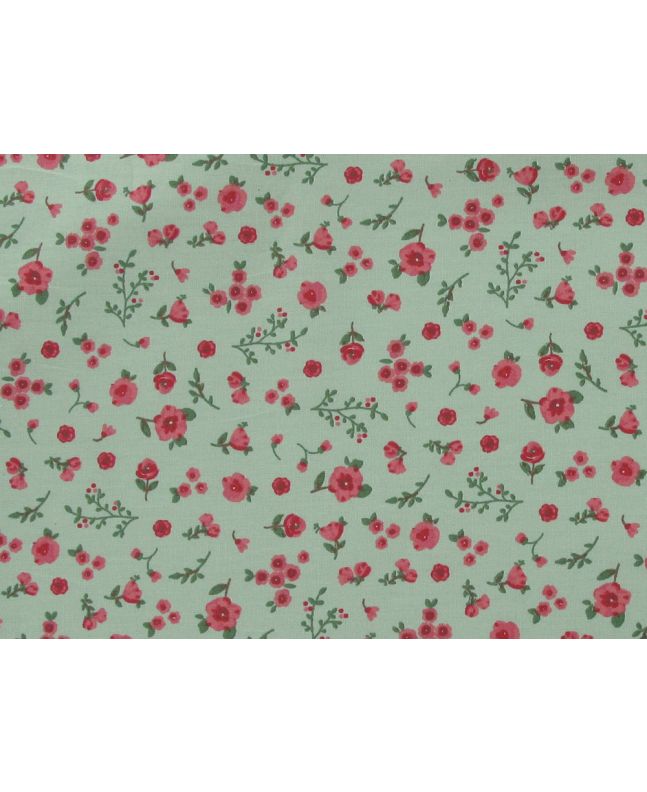 Sweet Rose Organic Cotton Poplin, Mint