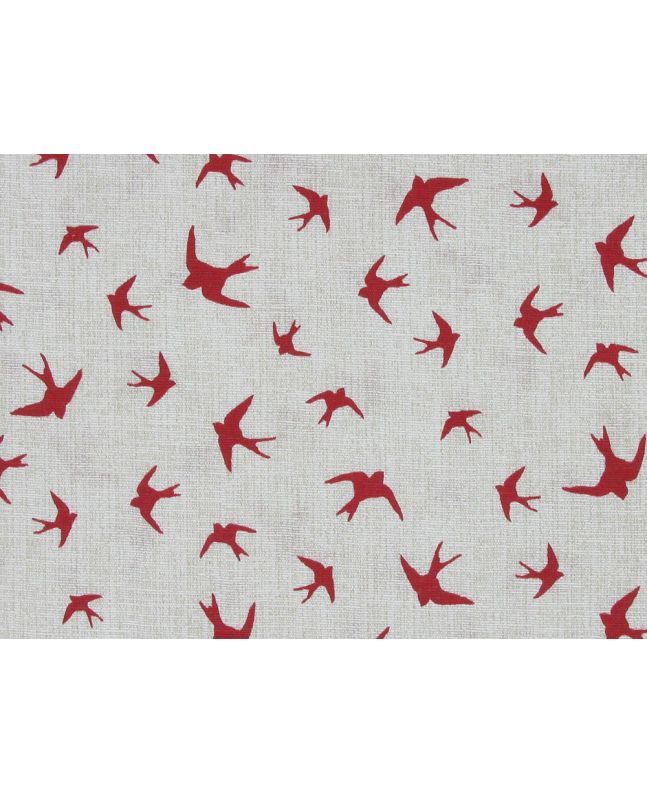 Swooping Swallows Linen Look Panama