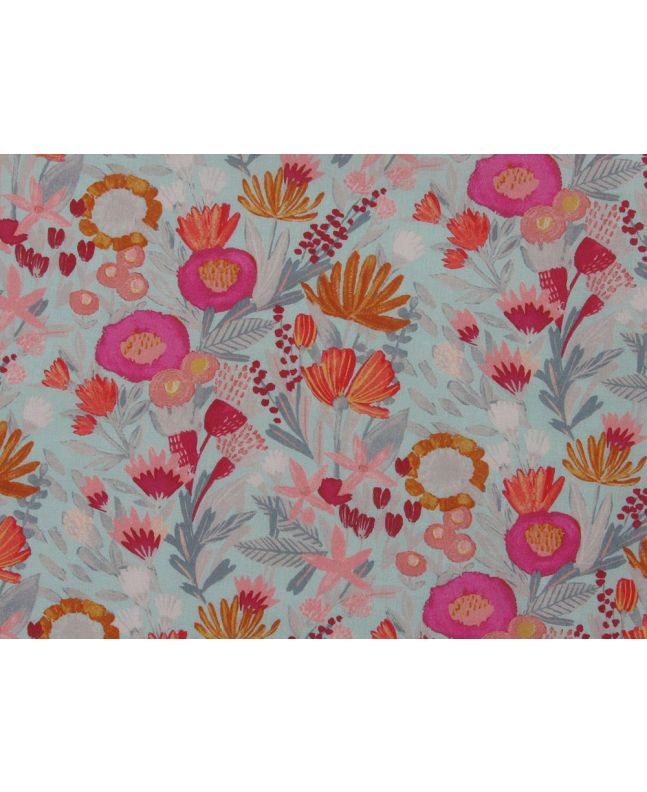 Taranto Floral Cotton Lawn Print, Mint