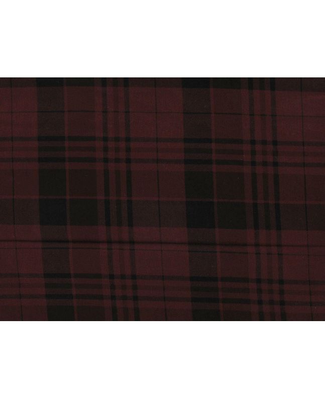 Tartan Printed Cotton Twill, Red