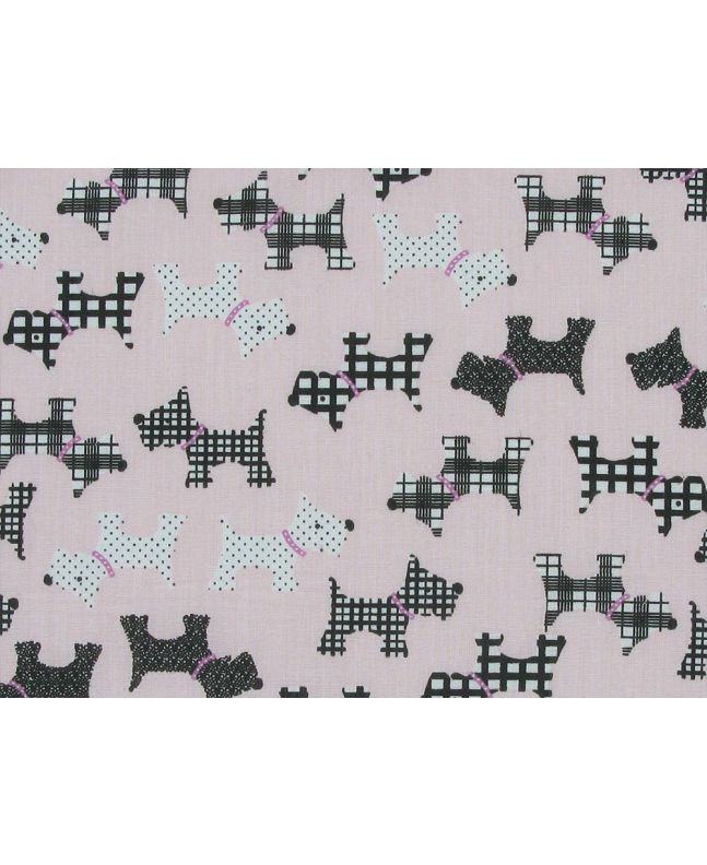 Terrier Collar Polycotton Print, Pink