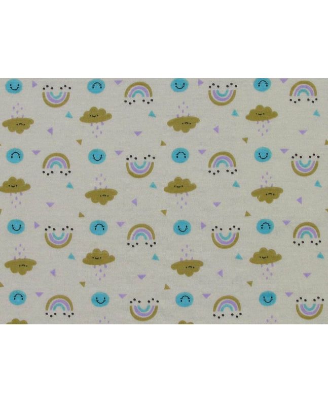 Thunder and Clouds Cotton Jersey, Yellow