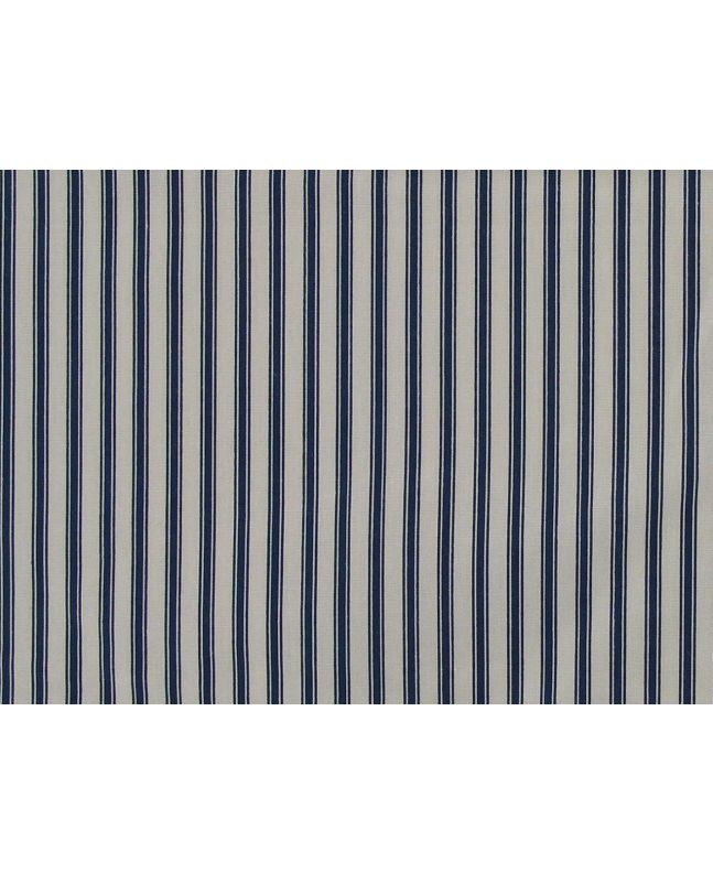 Ticking Stripe Cotton Poplin, Navy
