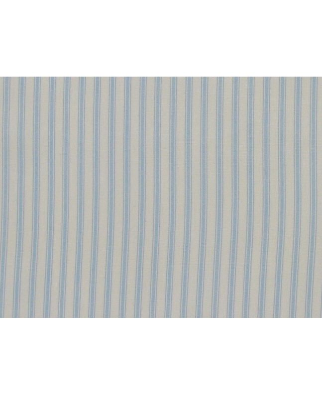 Ticking Stripe Cotton Poplin, Pale Blue