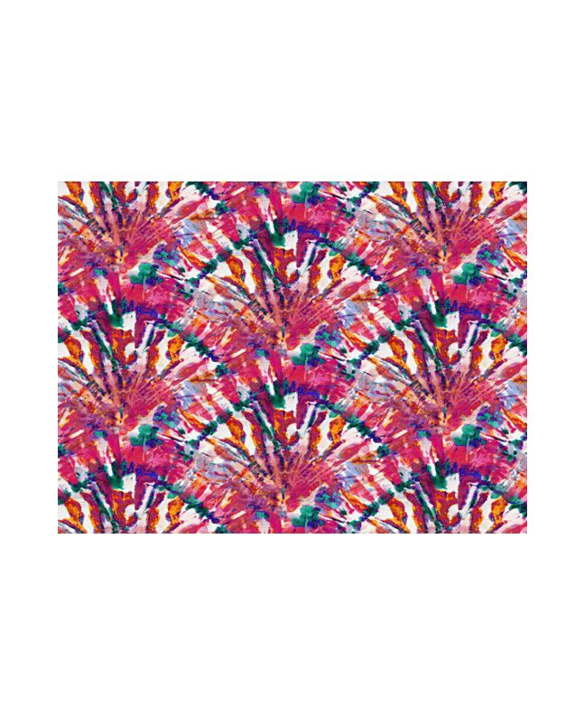 Tie Dye Look Cotton Print, Fan, Fuchsia